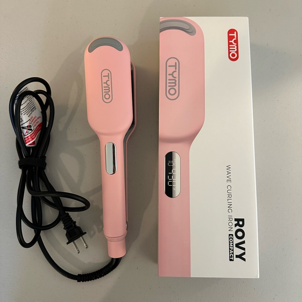 TYMO ROVY Pink Wave Curling Iron - Compact (1 inch) size.